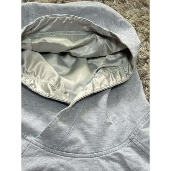 Lululemon Women’s Pullover Hoodie Size 6 Light Heather Gray Satin Trim Athletic - Picture 4 of 11